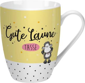 Sheepworld Tasse mit Spruch "Gute Laune" | Kaffeetasse, Porzellan, 30 cl | Sheepworld Lieblingstasse, Geschenk | 59613