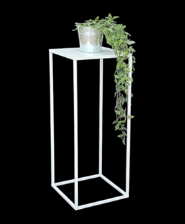 DanDiBo Blumenhocker Metall Weiß Eckig 70 cm Blumenständer Beistelltisch 96482 L Blumensäule Modern Pflanzenständer Pflanzenhocker