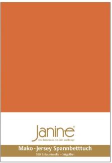 Janine Mako-Jersey Spannbetttuch Spannbettlaken 100% naturreine Baumwolle 90-100cm x 190-200cm 67 rost-orange