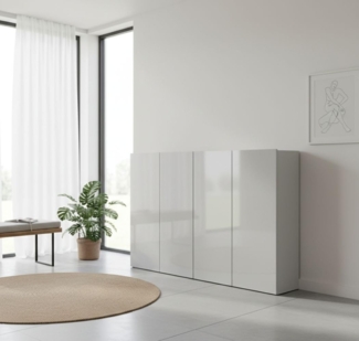 Dmora - Schuhschrank Uitenhage, Schuhregal, Mehrzweck-Eingangsgarderobe, Möbel für Schuhe, Made in Italy, 160x34h115 cm, Grau