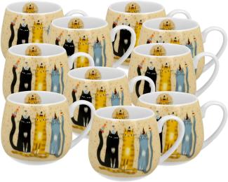 DUO ANIMALS Fassbecher 430 ml CAT'S WORLD – PARTY New Bone China Porzellan