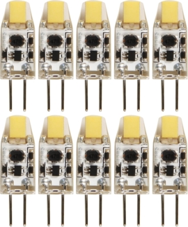 LED-Stiftsockellampe McShine ''Silicia COB'', G4, 1W, 110lm, warmweiß, 10er-Pack