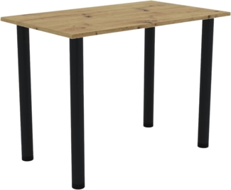 AKKE Esstisch, Esszimmertisch mit schwarzen Beinen Küchentisch Bürotisch 2mm PVC