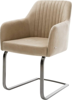 Freischwinger Greg-Flex Mikrofaser Beige Vintage Freischwinger flach Graphit Taschenfederkern