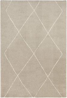 Kurzflor Teppich Massy Beige Creme - 200x290x1,4cm