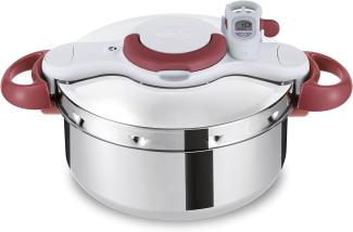 Tefal P46207 Clipso Minut' Perfect Schnellkochtopf 6L edelstahl/weiß/rot