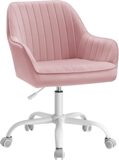 Songmics Bürostuhl, Samtbezug pastellrosa, max. 120 kg