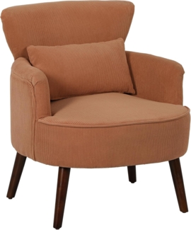 HOMCOM Sessel Loungesessel mit Armlehnen (Relaxsessel, 1-St, Polstersessel), für Wohnzimmer, Schlafzimmer, Orange