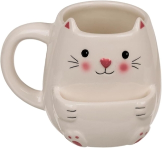 Out of the Blue Tasse Katze Kaffeebecher mit Keksfach