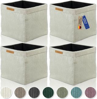 Lycce Regalkorb Kallax Boxen Cord 4er Set beige, faltbare Aufbewahrungsbox 33x33x31cm (4 St)