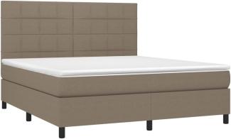 vidaXL Boxspringbett mit Matratze Taupe 180x200 cm Stoff 3141797