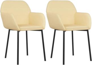 Esszimmerstühle 2 Stk. Creme Samt [344710]