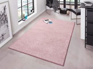 Kurzflor Teppich Pure Uni Flieder-Rosa - 80x400x1,3cm