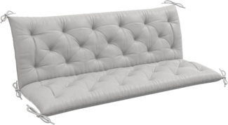 Outsunny Bankauflage 150 x 98 x 8 cm, mit Bändern, (3 Sitzer Bankkissen, 1 St, Sitzkissen), für Gartenmöbel, Sitzbank Hollywoodschaukel, Hellgrau