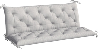 Outsunny Bankauflage 150 x 98 x 8 cm, mit Bändern, (3 Sitzer Bankkissen, 1 St, Sitzkissen), für Gartenmöbel, Sitzbank Hollywoodschaukel, Hellgrau