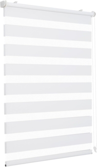 Sekey Doppelrollo Klemmfix ohne Bohren für Fenster, Doppelrollo 95 cm breit, Duo Rollo Jalousie Sonnenschutz, 95x210 cm, Weiß