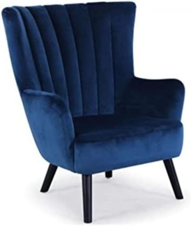 Menzzo Vidal Skandinavischer Sessel mit Samtbezug Blau