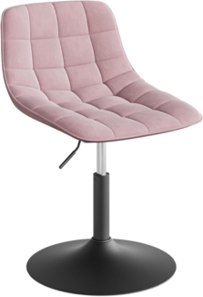 WOLTU 1 X Verstellbarer Sitzhocker Stuhl Arbeitshocker Bürohocker Esszimmerstuhl Schminkhocker Kommerzieller Shop Mehrzweck 360° Schwenken SamtRosa Sitz 38-49. 5cm Hoch