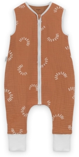 Ehrenkind® Baby Sommerschlafsack mit Füßen Musselin 0.5 TOG | aus weicher OEKO-TEX zertifizierter Bio-Baumwolle | Sommer Baby Schlafsack 0.5 TOG Gr. 70 Farbe Zimt Gemustert