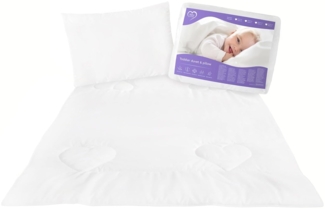 Anti Allergie Bettbezug und Kissen Set 120x90 cm für Kinderbett Weiß