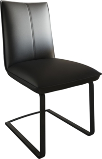 Freischwinger Lelio-Flex Echt-Leder Schwarz Freischwinger flach Schwarz Taschenfederkern