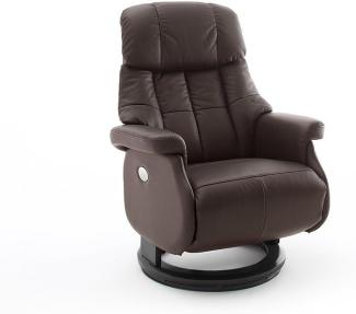 Relaxsessel Calgary XL elektrisch braun Leder/ Schwarz