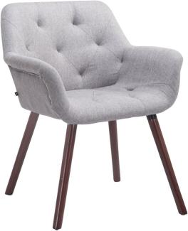 CLP Besucherstuhl Cassidy Stoff mit Armlehne,grau walnuss