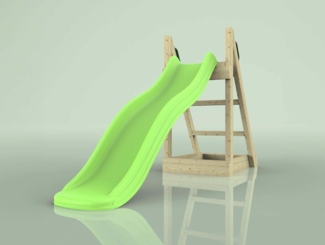 REBO Rutsche Löwe 175 cm Kinderrutsche outdoor aus Holz in Grün Rutsche outdoor freistehende Rutsche