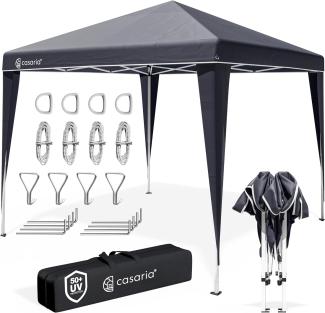 Deuba Pavillon Capri 3x3 m wasserdicht Pop-Up inkl. Tasche UV-Schutz 50+ Faltpavillon Gartenzelt Partyzelt anthrazit Polyester Faltpavillon