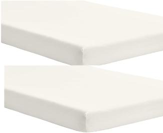 DuDu N Girlie Reisebett Baumwolle Jersey Spannbettlaken Blatt, 65x95 cm, cremefarben, 2 Stück