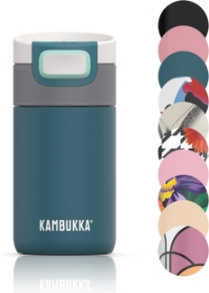 Tchibo 'Kambukka' Coffee-to-go-Becher, rutschfester Silikonboden, spülmaschinengeeignet, Edelstahl, etna deep teal, 300 ml