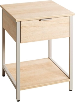 HAKU Möbel Beistelltisch, Eiche, grau, Metall, Spanplatte - Maße: B 40 x H 55 x T 40 cm, Style: Modern