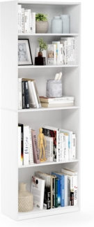 Furinno JAYA Einfaches Bücherregal, holz, Weiß, 24. 13x24. 13x180. 85 cm