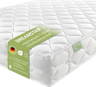 DREAMSTAR Ergo Flex Duo I ergonomische 7-Zonen Kaltschaummatratze I 16 cm hoch I Öko-Tex Zertifiziert I Härtegrad 3 und 4 (H3 & H4) I Made in EU I 120x200 cm
