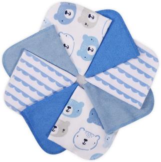 momcozy Baby Waschlappen, 8 Stück Baby Handtücher Set, Weiche Baby Gesichtstücher, Spucktücher Baby, Baumwolle Mulltücher Baby, Baby Badetuch für Babys, Mädchen, Jungen, 25 X 25 cm, Blau