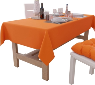 PETTI Artigiani Italiani - Tischdecke, Tischdecke, Küchentischdecke, Baumwolle, einfarbig, Orange, 6 Sitzplätze (140x180 cm), 100% Made in Italy
