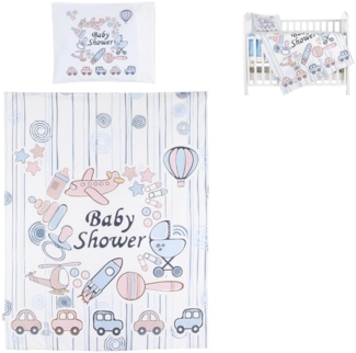 Chipolino 5-teiliges Bettwäsche Set, Decke 95 x 125 cm Kissen 35 x 45 cm blau weiß