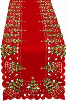 GRELUCGO Bestickter Tischläufer und Kommodenschal, Weihnachtsmotiv, rechteckig, 38,1x228,6 cm