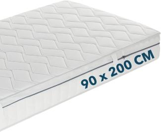 Ortho-Relax Matratze 90x200 cm, 23cm hoch, Härtegrad H3, 100 Nächte Probeschlafen, 5-Zonen-Spezial-Komfortschaum-Matratze, Luftkanaltechnik & Klimaband für erhöhte Atmungsaktivität, Öko-Tex 100