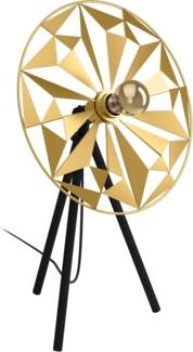 Eglo 43808 Tischleuchte CASTANUELO Stahl schwarz, gold E27 1X40W L:37cm B:27cm H:57. 5cm mit Kabelschalter