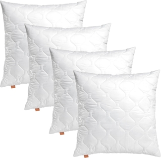 sleepling Kopfkissen 80x80 cm 4er Set, Allergiker Kissen, waschbar, Made in EU, Ökotex, großes Schlafkissen 80x80, Bettkissen, Pillow, 4 Stück, Komfort 100