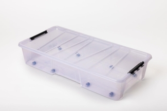 ONDIS24 Aufbewahrungsbox Unterbettbox Jolly Rollbox mit Deckel 25/35L Spielzeugkiste (1 St), transparent, stapel,- und nestbar