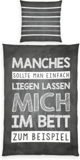 Herding Renforcé Sprüche Bettwäsche Bettbezug 135x200 cm Kopfkissenbezug 80x80 cm