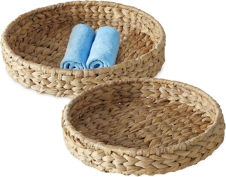 Spetebo Dekotablett Korbschale Wasserhyazinthe Boho Chic (Set, 2 St, 1), aus Naturmaterialien