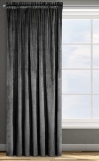 Samtvorhang Velours Vorhänge zum Wohnzimmer Prachtvoll Elegant schwarz 140x270 cm Kräuselband