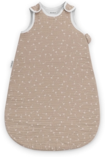 Ehrenkind® Baby Sommerschlafsack Rund Musselin | aus weicher OEKO-TEX zertifizierter Bio-Baumwolle | Sommer Baby Schlafsack Baby 1 TOG Gr. 74/80 Beige Gemustert