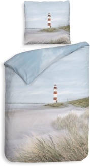 ZO HOME Bettwäsche Maritim, Baumwolle, 2 teilig, Leuchtturm, Meer, Möwe