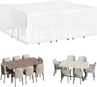 WOLTU Schutzhülle Möbelsets, 240 x 136 x 88 cm, Abdeckung für Gartenmöbel, Abdeckhaube aus PE, Plane UV-Beständig wasserabweisend Winterfest reißfest, Transparent