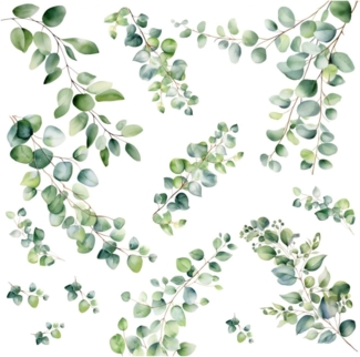 nikima Wandtattoo 261 Wandtattoo Eukalyptus Ranken - Größe 750 x 420 mm (PVC-Folie), in 6 vers. Größen