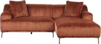 3-Sitzer Ecksofa Cord braun linksseitig STENUM